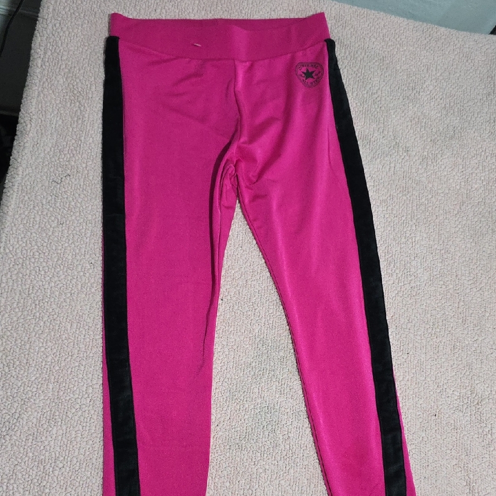 Converse Pink Leggings with Black Stripes
